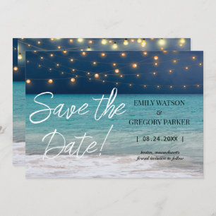 Invitaciones a bodas en la playa del océano azul v