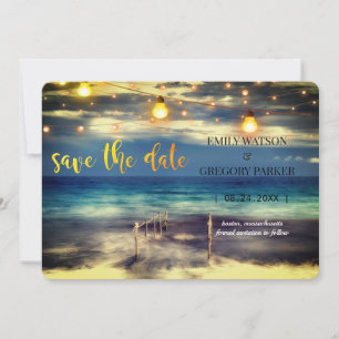 Invitaciones a bodas en la playa del océano azul v