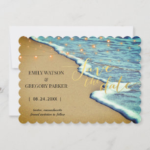 Invitaciones a bodas en la playa del océano azul v