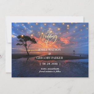Invitaciones a bodas en la playa del océano azul v