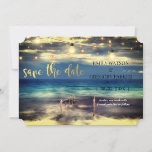Invitaciones a bodas en la playa del océano azul v