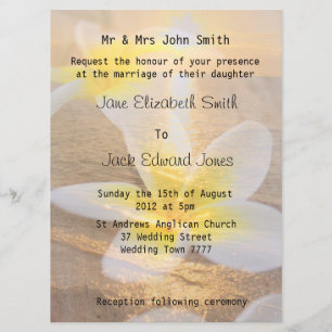 Invitaciones a bodas en la playa tropical Frangipa