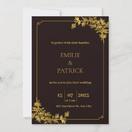 Invitaciones a bodas estéticas en rojo oscuro y Na