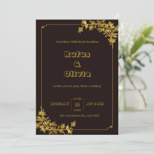 Invitaciones a bodas estéticas en rojo oscuro y Na