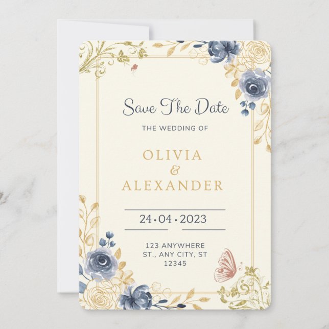 Invitaciones a bodas florales (Anverso)