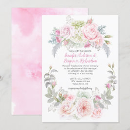 Invitaciones a bodas florales de Boho Rosas Hydran
