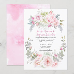 Invitaciones a bodas florales de Boho Rosas Hydran