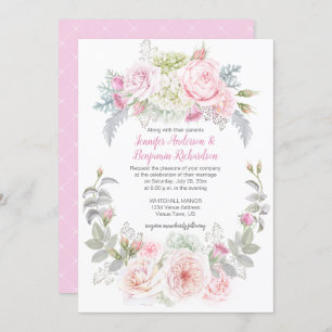 Invitaciones a bodas florales de Boho Rosas Hydran