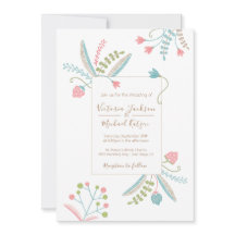 Invitaciones a Bodas Florales de Embroidery