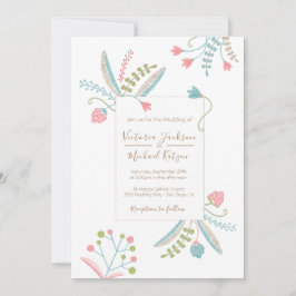 Invitaciones a Bodas Florales de Embroidery