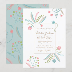 Invitaciones a Bodas Florales de Embroidery