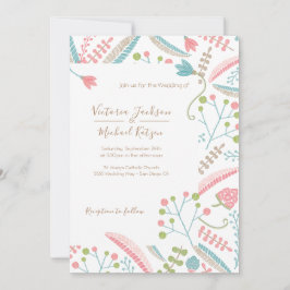 Invitaciones a Bodas Florales de Embroidery