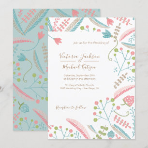 Invitaciones a Bodas Florales de Embroidery