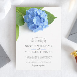 Invitaciones a bodas florales de Hydrangea Azul