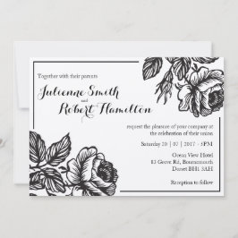Invitaciones a bodas florales de Moda Rústica para