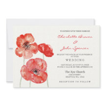 Invitaciones a bodas florales de Red Poppy