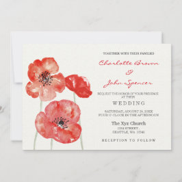 Invitaciones a bodas florales de Red Poppy