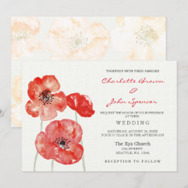 Invitaciones a bodas florales de Red Poppy