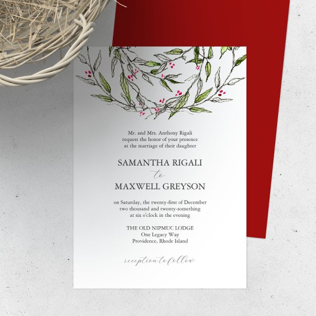 Invitaciones a bodas formales Vegetación botánica (Formal wedding invitations botanical greenery art by Victoria Grigaliunas of Do Tell A Belle)