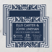 Invitaciones a bodas geométricas de la Marina