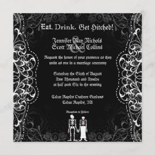 Invitaciones a bodas góticas para novias y novias