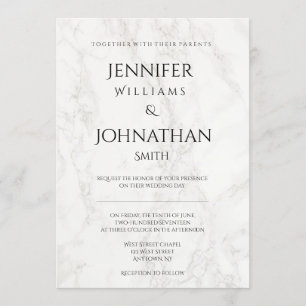 Invitaciones a bodas modernas de mármol