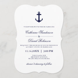 Invitaciones a bodas náuticas con franjas de la ma