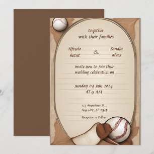 Invitaciones a bodas para deportes de amor al béis