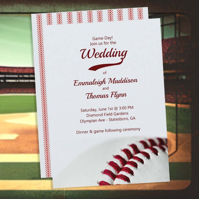 Invitaciones a bodas por temas de béisbol (Subido por el creador)
