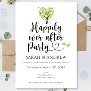 Invitaciones a bodas Primavera Verde feliz por sie