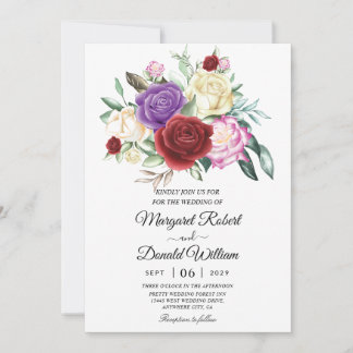 invitaciones a bodas rojas y violetas