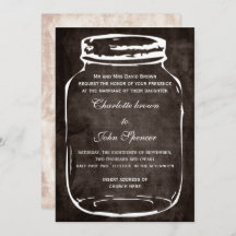 invitaciones a bodas rústicas con tarro de masas