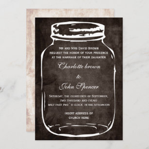 invitaciones a bodas rústicas con tarro de masas