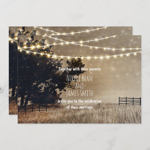 Invitaciones a bodas rusticas de campo y luces