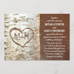Invitaciones a bodas rústicas de corazón de ladrid