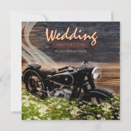 Invitaciones a bodas rusticas de motocicletas vint