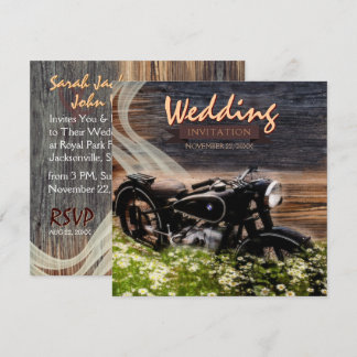 Invitaciones a bodas rusticas de motocicletas vint