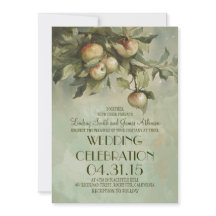 Invitaciones a bodas rústicas en árbol de manzanas