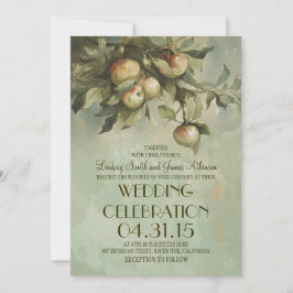 Invitaciones a bodas rústicas en árbol de manzanas