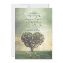 Invitaciones a bodas rústicas en árboles antiguos 