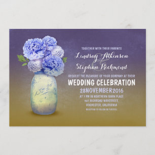 Invitaciones a bodas rústicas en frasco de albañil