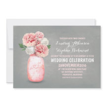 Invitaciones a bodas rústicas en frasco de albañil