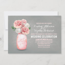 Invitaciones a bodas rústicas en frasco de albañil