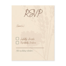Invitaciones a bodas rusticas, tarjeta RSVP, marró