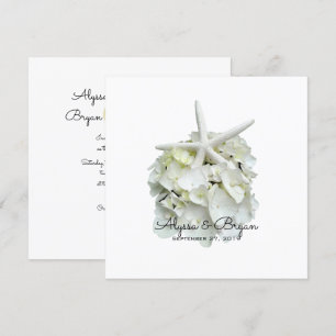 Invitaciones a bodas Starfish de Hydrangea Blanca