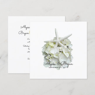 Invitaciones a bodas Starfish de Hydrangea Blanca