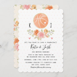 Invitaciones a bodas temáticas de amor y baloncest
