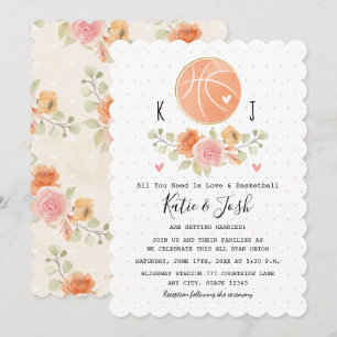 Invitaciones a bodas temáticas de amor y baloncest