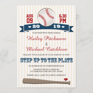 Invitaciones a bodas temáticas de béisbol de Jerse