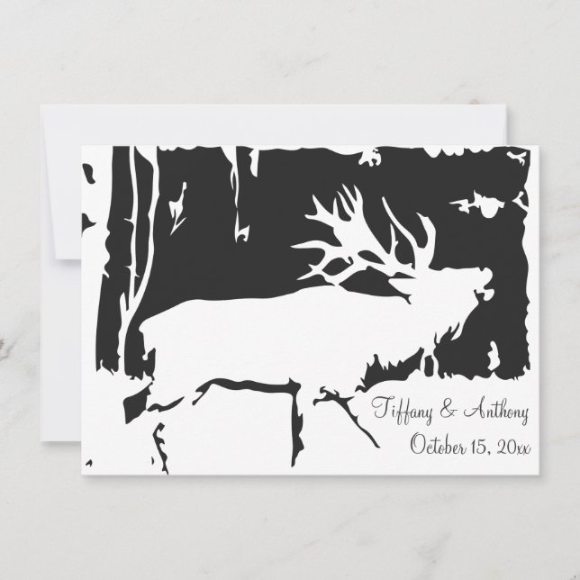 Invitaciones a bodas temáticas de caza de alces ru (Anverso)
